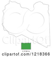 Clipart Of A Lybia Flag And Map Outline Royalty Free Vector Illustration