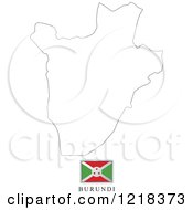 Clipart Of A Burundi Flag And Map Outline Royalty Free Vector Illustration
