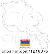 Clipart Of A Armenia Flag And Map Outline Royalty Free Vector Illustration