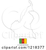 Cameroon Flag And Map Outline