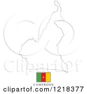 Clipart Of A Cameroon Flag And Map Outline Royalty Free Vector Illustration
