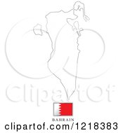 Clipart Of A Bahrain Flag And Map Outline Royalty Free Vector Illustration