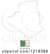 Clipart Of A Algeria Flag And Map Outline Royalty Free Vector Illustration