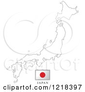 Japan Flag And Map Outline