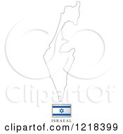 Clipart Of A Israel Flag And Map Outline Royalty Free Vector Illustration