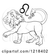 Poster, Art Print Of Black And White Astrology Zodiac Leo Lion And Symbol