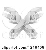 Clipart Of Crossed Adjustable Wrenches Royalty Free Vector Illustration by AtStockIllustration
