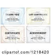Clipart Of Certificates With Sworls And Sample Text Royalty Free Vector Illustration