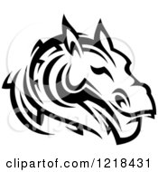 Poster, Art Print Of Black And White Tribal Horse 4