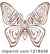 Clipart Of A Brown And White Butterfly Royalty Free Vector Illustration