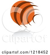 Clipart Of An Abstract Orange And Brown Fish 2 Royalty Free Vector Illustration