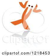 Clipart Of An Abstract Orange Crab Royalty Free Vector Illustration