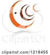 Clipart Of An Abstract Orange And Brown Fish 5 Royalty Free Vector Illustration