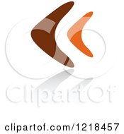 Clipart Of An Abstract Orange And Brown Fish 3 Royalty Free Vector Illustration