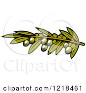 Poster, Art Print Of Green Olives With Leaves 3