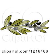 Clipart Of Black Olives With Leaves 6 Royalty Free Vector Illustration