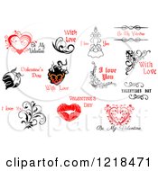 Clipart Of Valentine Greetings And Sayings 16 Royalty Free Vector Illustration