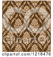Clipart Of A Vintage Seamless Brown Floral Pattern Royalty Free Vector Illustration