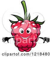 Clipart Of A Happy Raspberry Character Royalty Free Vector Illustration