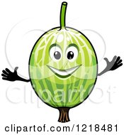Clipart Of A Happy Gooseberry Character Royalty Free Vector Illustration