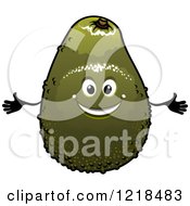 Clipart Of A Happy Avocado Character Royalty Free Vector Illustration