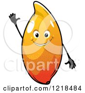 Clipart Of A Happy Mango Character Royalty Free Vector Illustration