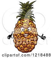 Clipart Of A Happy Pineapple Character Royalty Free Vector Illustration