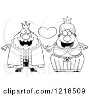Clipart Of A Black And White Royal Couple Holding Hands Under A Heart Royalty Free Vector Illustration