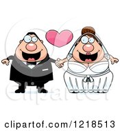Clipart Of A White Wedding Couple Holding Hands Under A Heart Royalty Free Vector Illustration by Cory Thoman