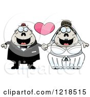 Clipart Of A Zombie Wedding Couple Holding Hands Under A Heart Royalty Free Vector Illustration by Cory Thoman