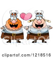 Poster, Art Print Of Viking Couple Holding Hands Under A Heart