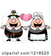 Poster, Art Print Of Pilgrim Couple Holding Hands Under A Heart