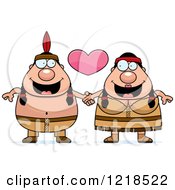 Clipart Of A Native American Indian Couple Holding Hands Under A Heart Royalty Free Vector Illustration
