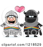 Poster, Art Print Of Gay Knight Couple Holding Hands Under A Heart 2