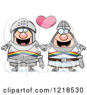 Poster, Art Print Of Gay Knight Couple Holding Hands Under A Heart