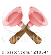 Clipart Of Crossed Plungers Royalty Free Vector Illustration