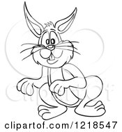 Poster, Art Print Of Outlined Standing Rabbit