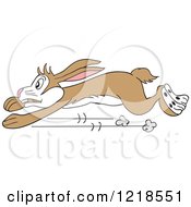 Clipart Of A Scared Running Rabbit Royalty Free Vector Illustration by LaffToon