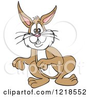 Clipart Of A Standing Rabbit Royalty Free Vector Illustration by LaffToon
