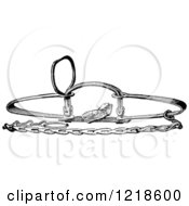 Clipart Of A Black And White Steel Animal Trap For Bears Royalty Free Vector Illustration