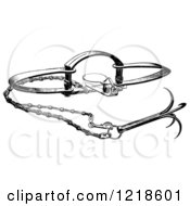 Clipart Of A Black And White Steel Animal Trap For Bears Royalty Free Vector Illustration by Picsburg #COLLC1218601-0181