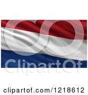 Poster, Art Print Of 3d Waving Flag Of Netherlands With Rippled Fabric