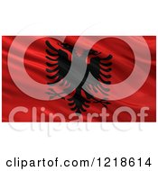 Poster, Art Print Of 3d Waving Flag Of Albania With Rippled Fabric