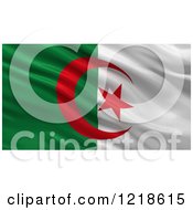 Poster, Art Print Of 3d Waving Flag Of Algeria With Rippled Fabric