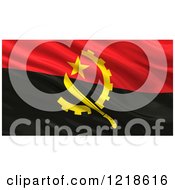 Poster, Art Print Of 3d Waving Flag Of Angola With Rippled Fabric