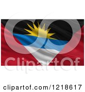 Poster, Art Print Of 3d Waving Flag Of Antigua And Barbuda With Rippled Fabric