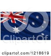 Poster, Art Print Of 3d Waving Flag Of Australia With Rippled Fabric
