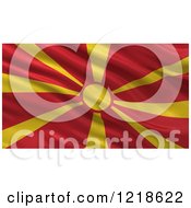 Poster, Art Print Of 3d Waving Flag Of Macedonia With Rippled Fabric