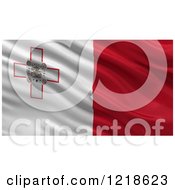 Poster, Art Print Of 3d Waving Flag Of Malta With Rippled Fabric