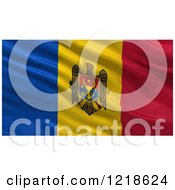 Poster, Art Print Of 3d Waving Flag Of Moldova With Rippled Fabric